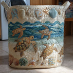Gewatteerde wasmand – Zeeschildpadden met schelpen