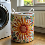 Gewatteerde wasmand – Zonnebloem in close-up