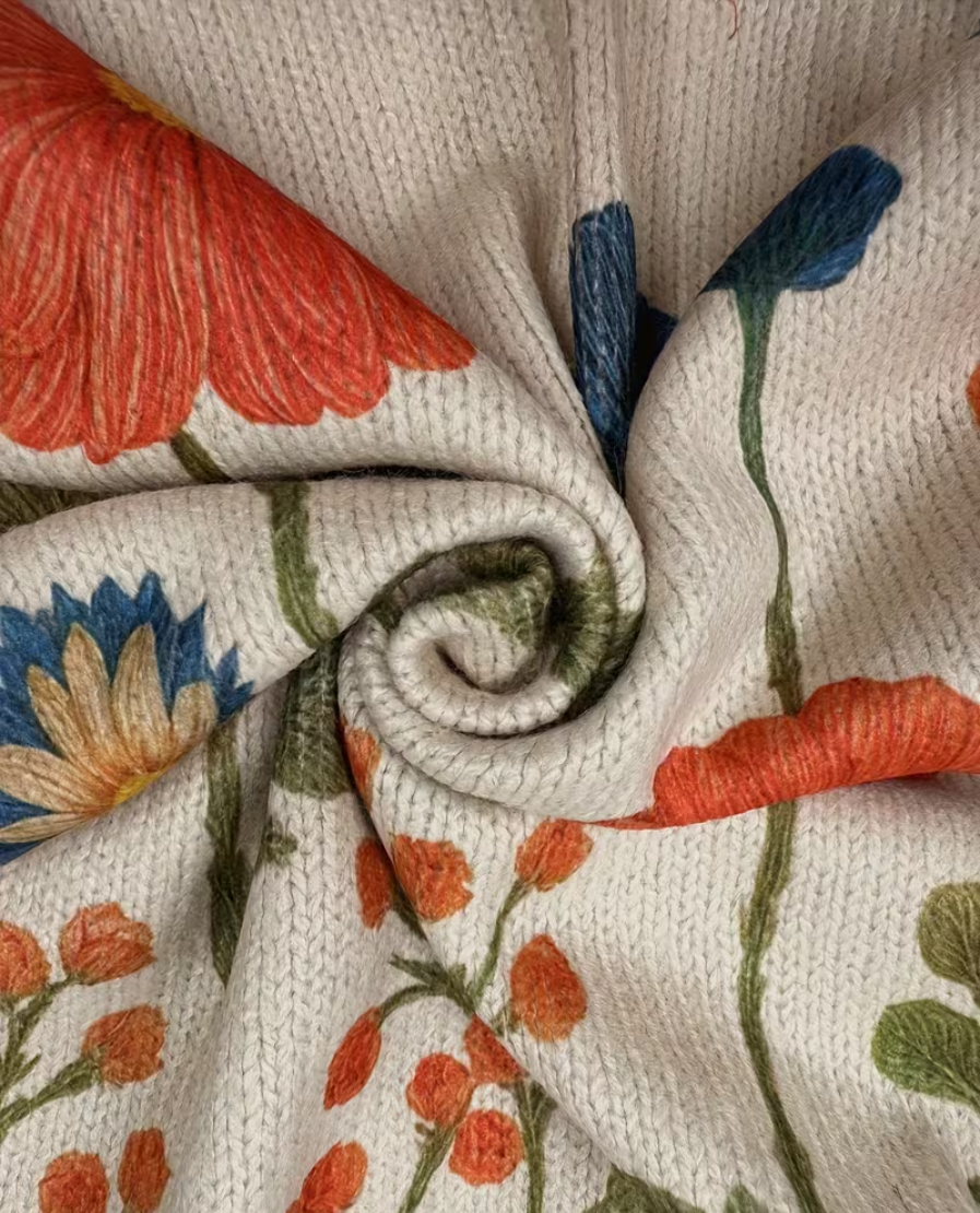 Ineke | Vest met rits en veldbloemenprint