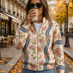 Jacoba | Vest met rits, klimrozen en linten