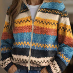 Odette | Vest met rits en zigzagstrepen