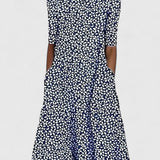Olivia | Elegante Midi Jurk – Blauw